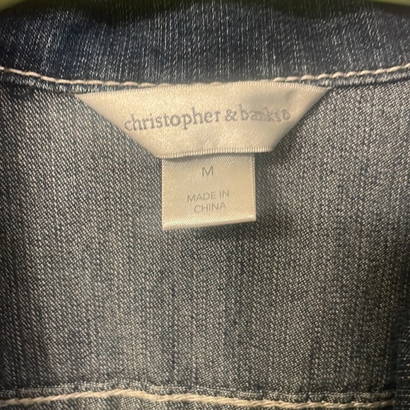 Christopher & Banks Jean Vest with Rhinestones - Picture 5 of 8